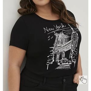 Torrid Shiny New York super soft knit tee